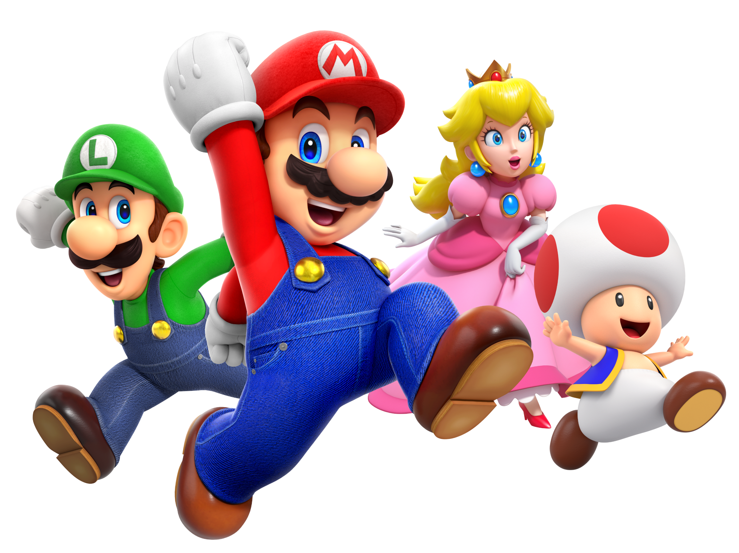Mario, Luigi, Peach, and Toad
